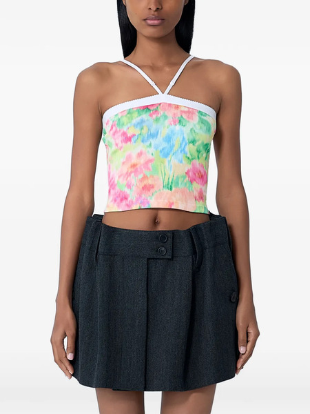  Prada Cropped Floral Top - Green 