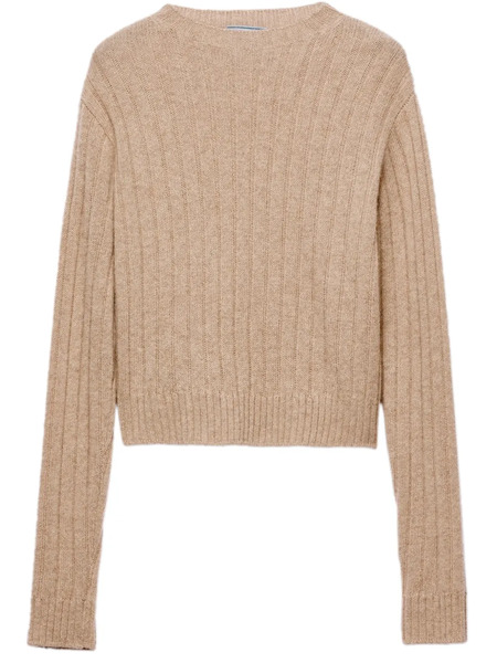  Prada Cropped Re-cashmere Sweater - Neutrals 