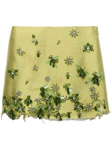  Prada Crystal-embellished Mini Skirt - Green 