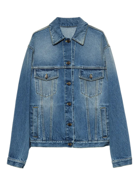  Prada Denim Blouson Jacket - Blue 