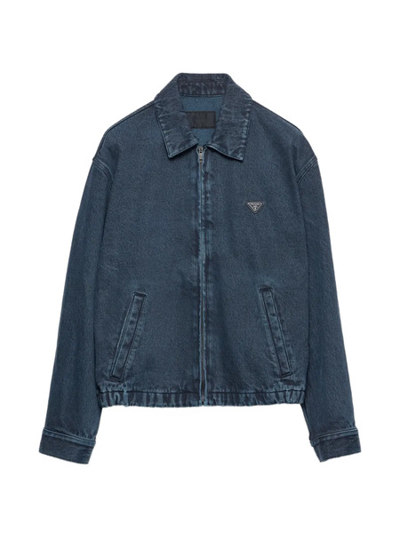  Prada Denim Blouson Jacket - Blue 