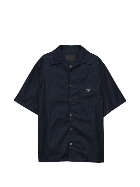  Prada Denim Bowling Shirt - Blue 