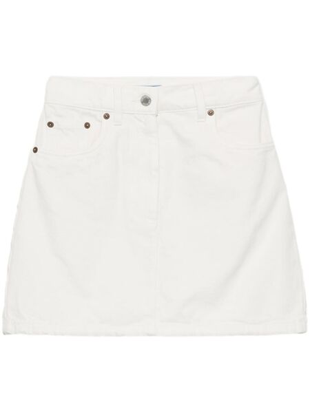  Prada Denim Mini Skirt - White 