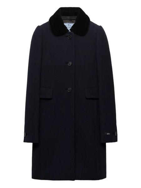  Prada Detachable Collar Single-breasted Coat - Blue 