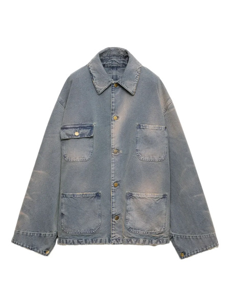  Prada Distressed-effect Jacket - Blue 