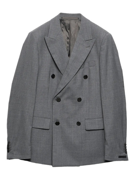  Prada Double-breasted Peak-lapels Blazer - Grey 