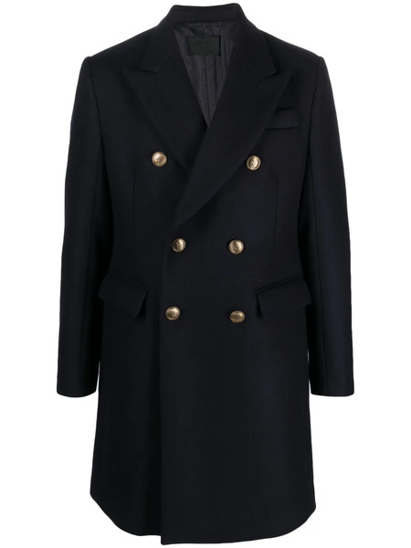  Prada Double-breasted Peak-lapels Coat - Blue 