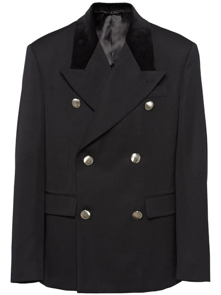  Prada Double-breasted Wool Blazer - Black 