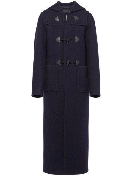  Prada Double-breasted Wool Duffle Coat - Black 