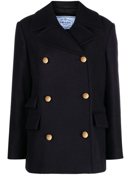  Prada Double-breasted Wool Jacket - Blue 