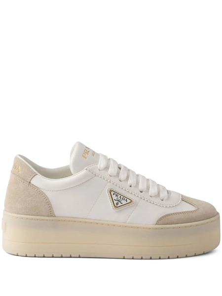  Prada Downtown Bold Platform Sneakers - White 