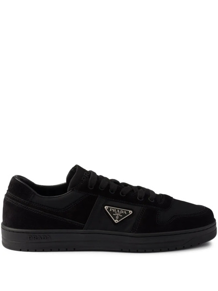  Prada Downtown Triangle-logo Suede Sneakers - Black 