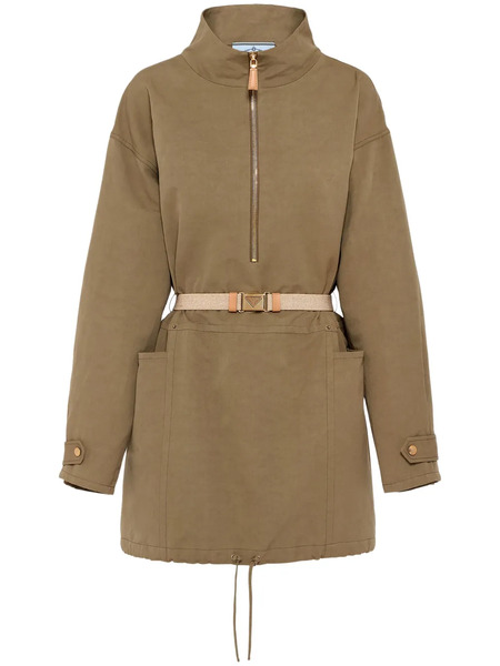  Prada Drawstring-hem Mini Dress - Green 