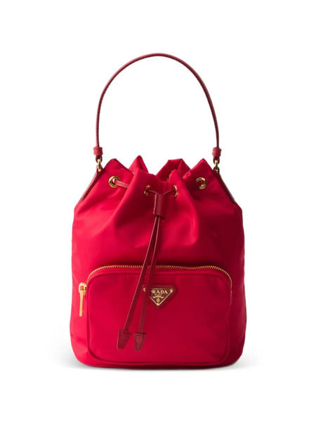  Prada Duet Re-nylon Bucket Bag - Red 
