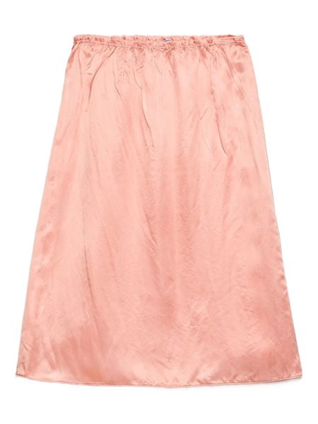  Prada Elasticated-waist Satin Skirt - Orange 