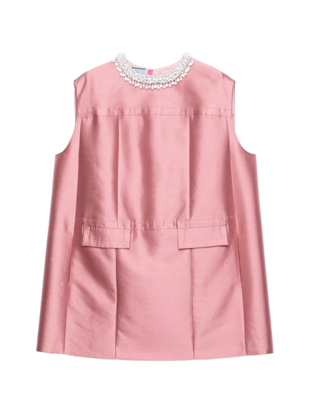  Prada Embroidered Mini Dress - Pink 