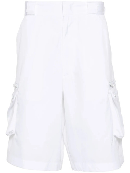  Prada Enamel Triangle-logo Cargo Shorts - White 