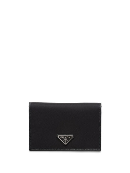  Prada Enamel-triangle Logo Wallet - Black 