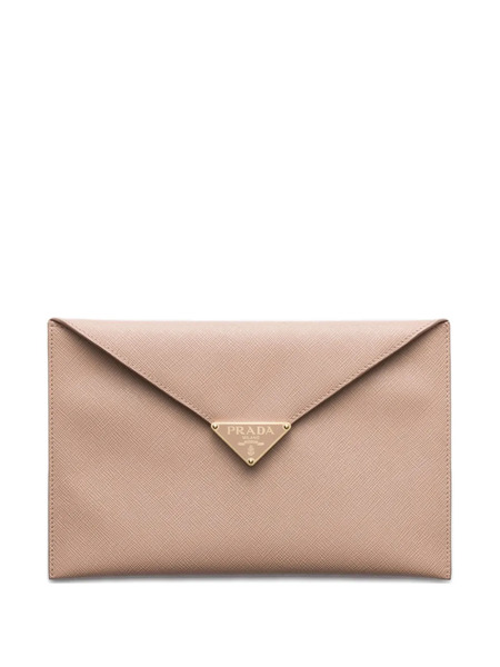  Prada Envelope Snap-closure Clutch - Neutrals 
