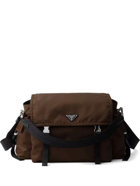  Prada Explore Re-nylon And Leather Bag - Brown 