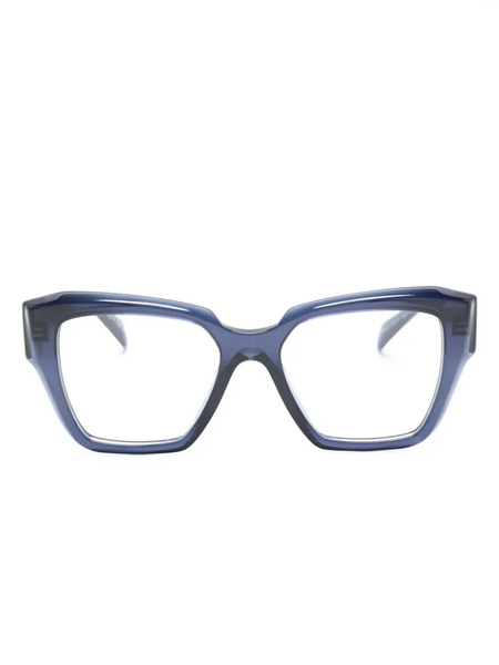  Prada Eyewear Enamel Triangle Logo Square-frame Glasses - Blue 