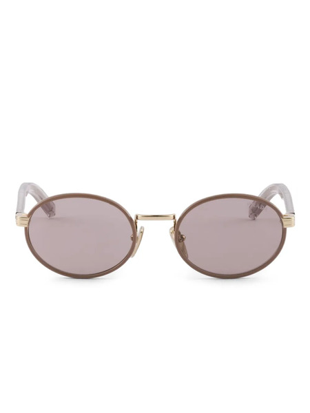  Prada Eyewear Oval-frame Sunglasses - Neutrals 