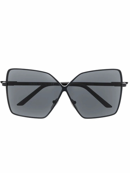 Prada Eyewear Oversized Butterfly-frame Sunglasses - Black 