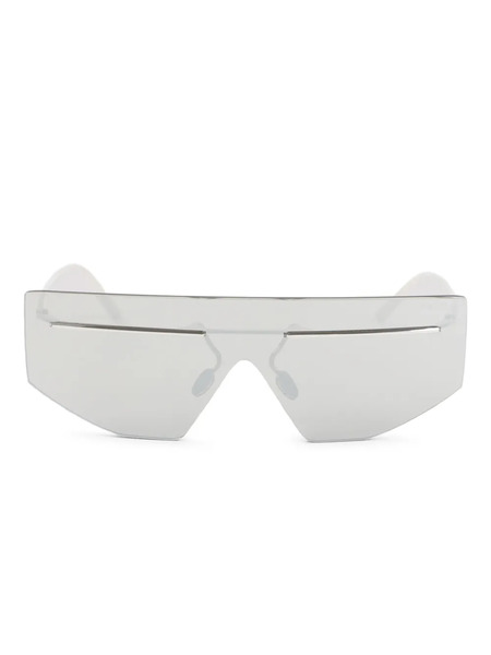  Prada Eyewear Oversized Shield Sunglasses - Silver 