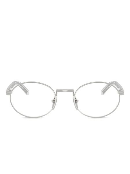  Prada Eyewear Prb55v Oval-frame Glasses - Silver 