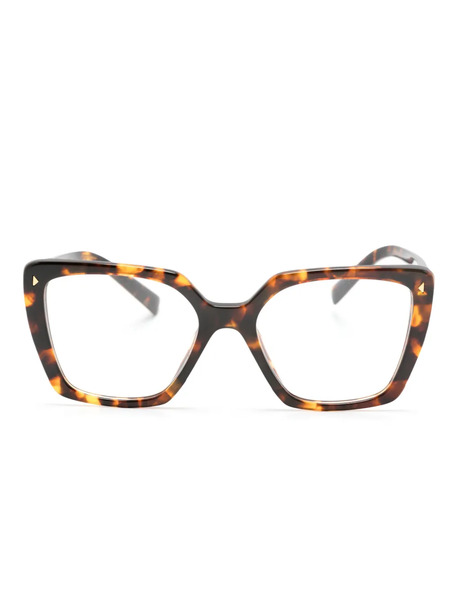  Prada Eyewear Square-frame Tortoiseshell-effect Glasses - Brown 