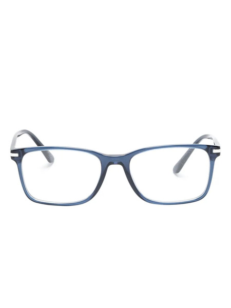  Prada Eyewear Translucent Rectangle-frame Glasses - Blue 