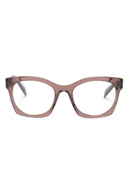  Prada Eyewear Transparent-frame Logo Glasses - Brown 