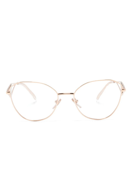  Prada Eyewear Triangle-logo Glasses - Gold 