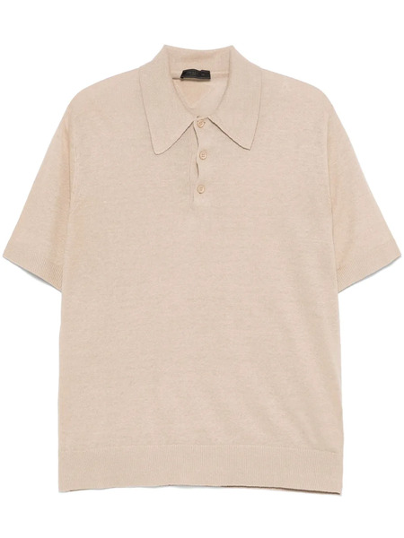  Prada Fine-knit Polo Shirt - Neutrals 