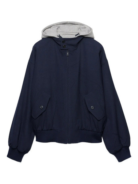  Prada Flap-pockets Hooded Jacket - Blue 