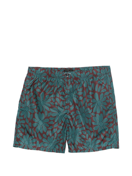  Prada Floral Swim Shorts - Brown 