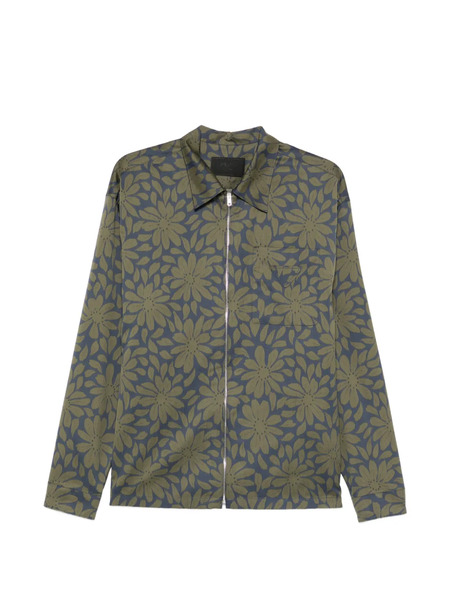  Prada Floral Zipped Shirt - Green 