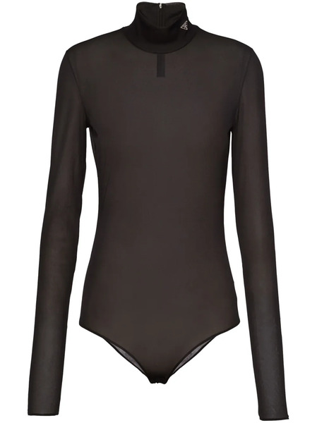  Prada Gazar Triangle-logo Bodysuit - Black 