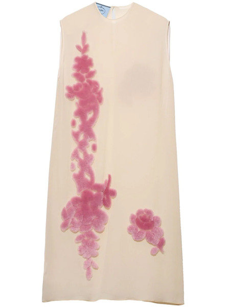  Prada Georgette Midi Dress - Neutrals 