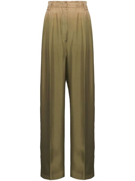  Prada Gradient Twill Palazzo Pants - Green 