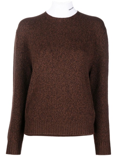  Prada High-neck Wool-cashmere Jumper - Brown 