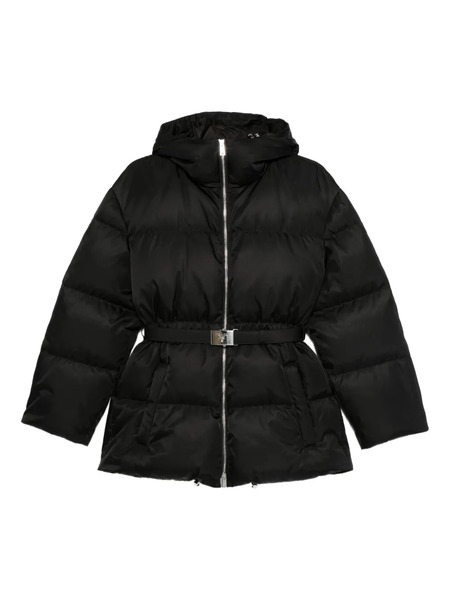 Prada Hooded Belted Puffer Jacket - Black 