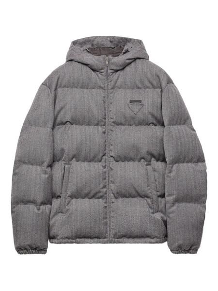  Prada Hooded Padded Jacket - Grey 