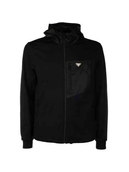  Prada Hooded Pocket Sweatshirt - Black 