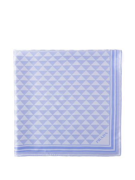  Prada Jacquard Silk Scarf 90x90 - Blue 