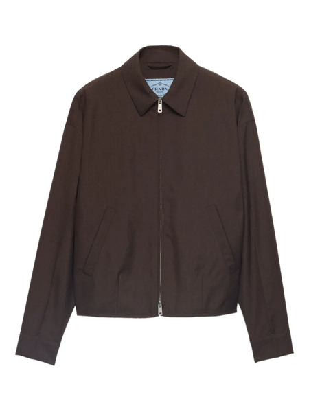  Prada Kid-mohair Bomber Jacket - Brown 