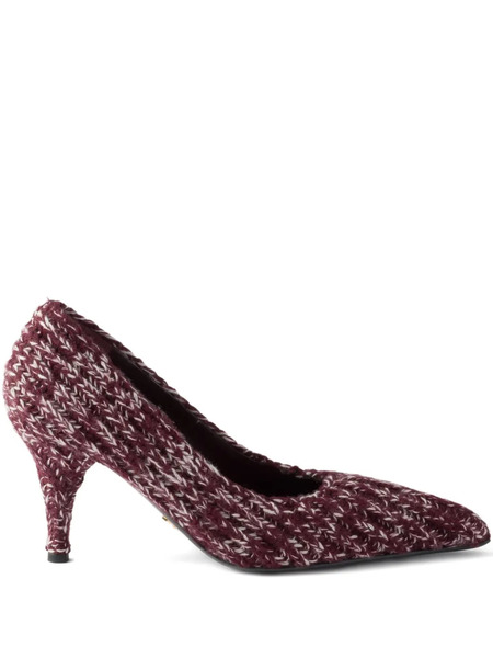  Prada Knitted Pointed-toe Pumps - Red 