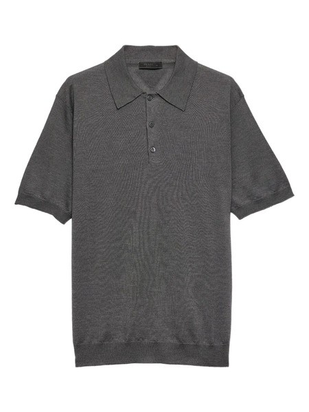  Prada Knitted Polo Shirt - Grey 