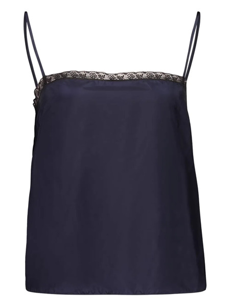  Prada Lace-trimmed Tank Top - Blue 