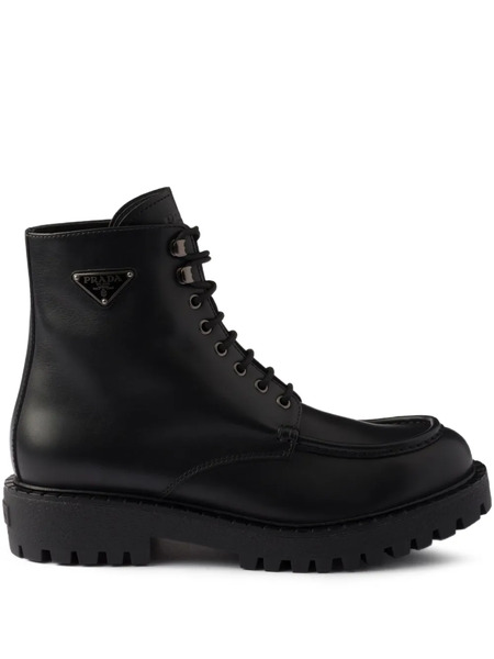  Prada Lace-up Lug-sole Boots - Black 